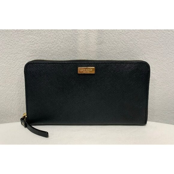 Kate Spade Laurel Way Neda Zip Around Wallet Black WLRU2669 - Picture 1 of 12
